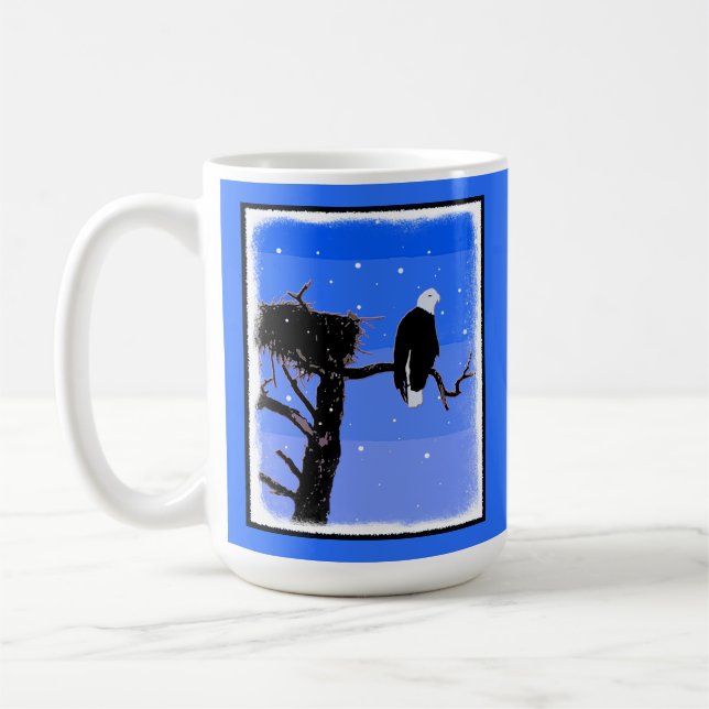 Örn in Winter - Original Wildlife Art Kaffemugg (Vänster)