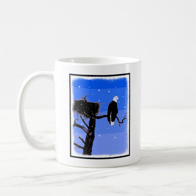 Örn in Winter - Original Wildlife Art Kaffemugg (Vänster)