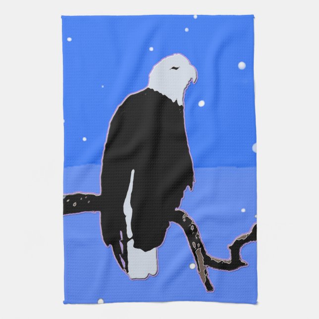 Örn in Winter - Original Wildlife Art Kökshandduk (Vertikal)