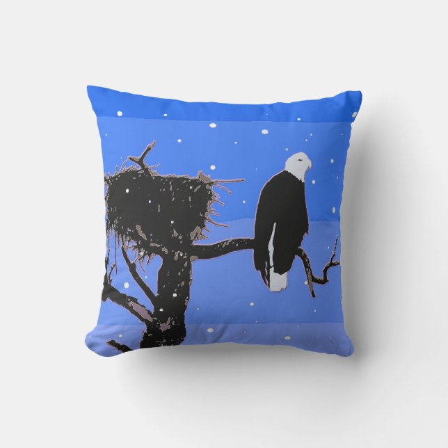 Örn in Winter - Original Wildlife Art Kudde (Framsida)