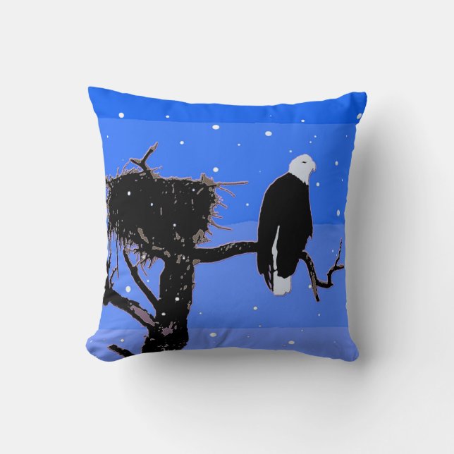 Örn in Winter - Original Wildlife Art Kudde (Framsida)