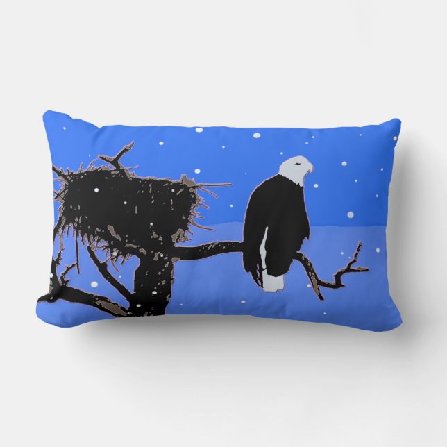 Örn in Winter - Original Wildlife Art Lumbarkudde (Framsida)