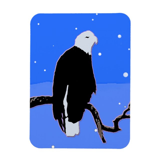 Örn in Winter - Original Wildlife Art Magnet (Vertikal)