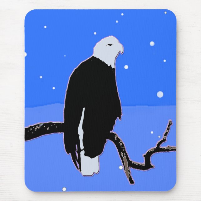 Örn in Winter - Original Wildlife Art Musmatta (Framsidan)