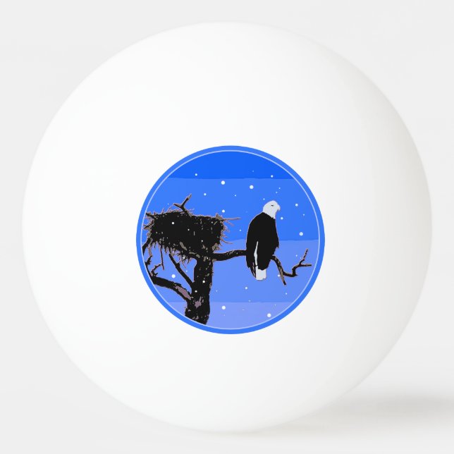 Örn in Winter - Original Wildlife Art Pingisboll (Framsidan)
