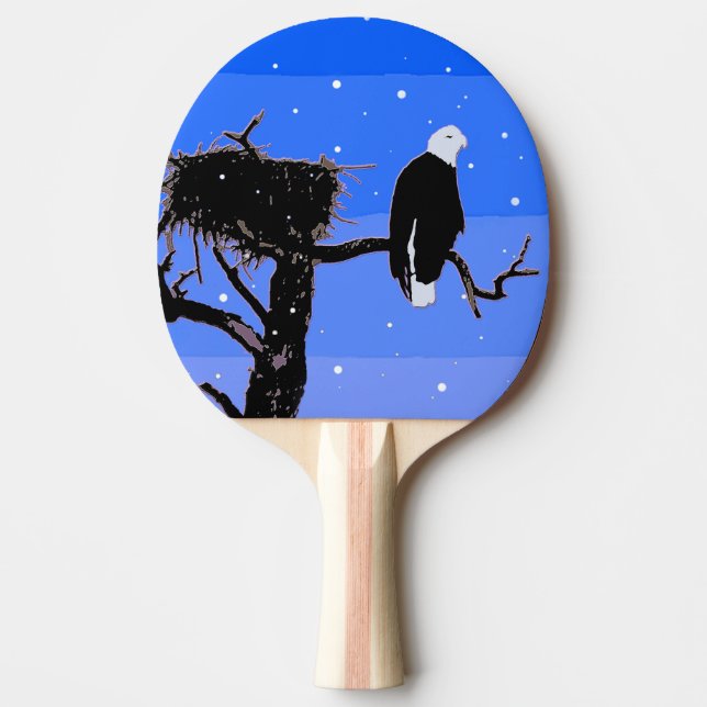 Örn in Winter - Original Wildlife Art Pingisracket (Framsidan)