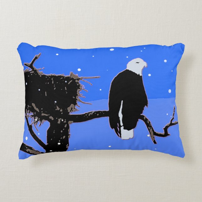 Örn in Winter - Original Wildlife Art Prydnadskudde (Framsidan)