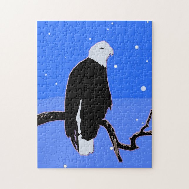 Örn in Winter - Original Wildlife Art Pussel (Vertikal)