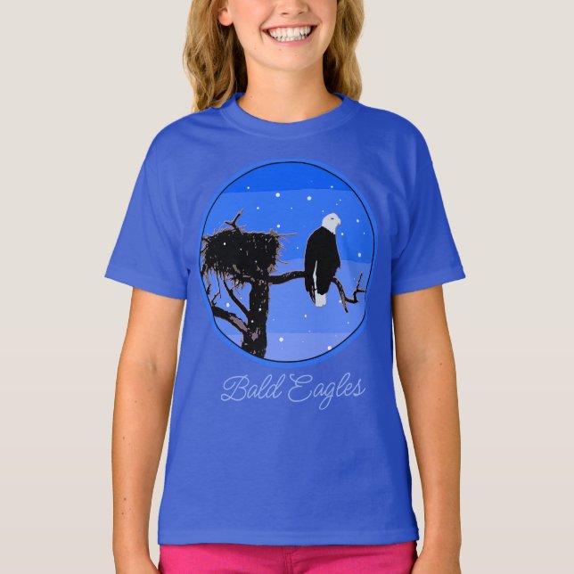 Örn in Winter - Original Wildlife Art T-Sh T Shirt (Framsida)