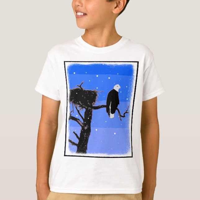 Örn in Winter - Original Wildlife Art T Shirt (Framsida)