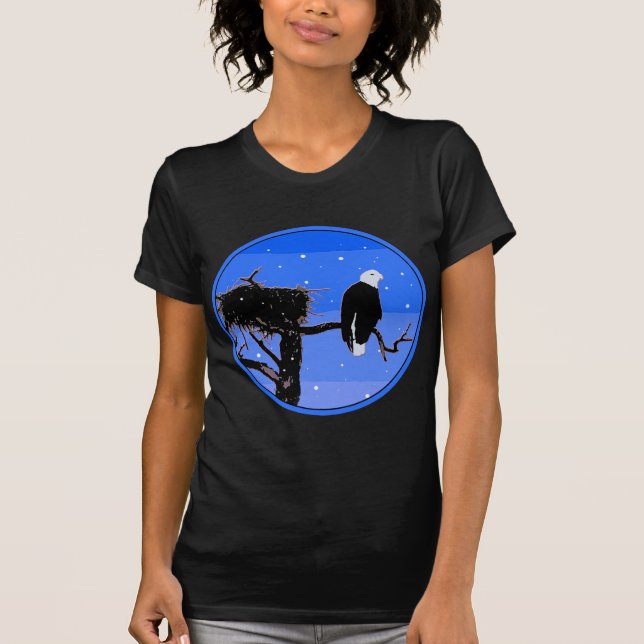 Örn in Winter - Original Wildlife Art T Shirt (Framsida)