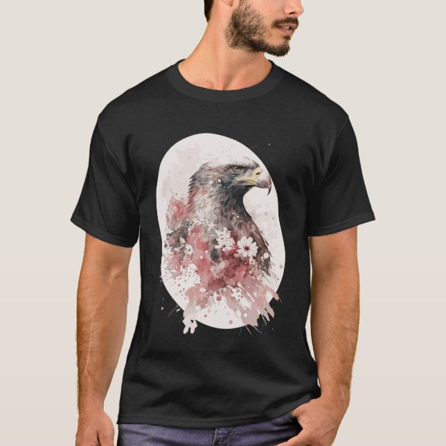 Örn japansk körsbärsfågel Blommar Sakura Bird of T Shirt (Framsida)