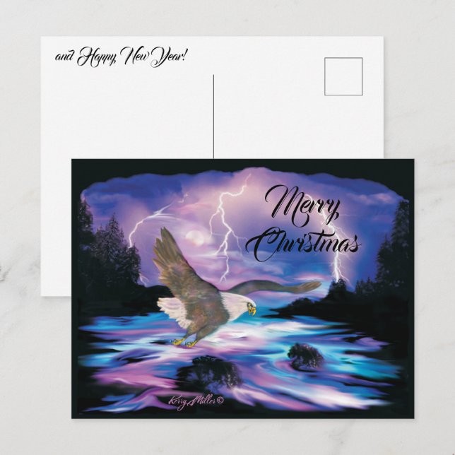 Örn julkort vykort (Fram/baksida)