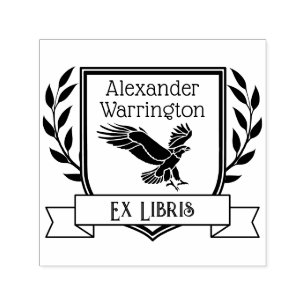Örn Kam Ribbon Ex Libris Bibliotek Boknamn Självfärgande Stämpel