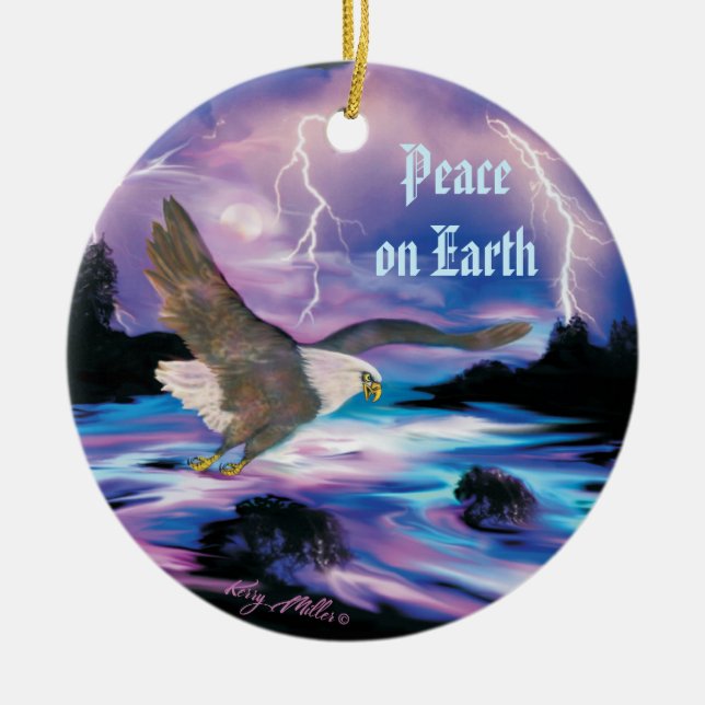 Örn keramisk prydnadsföremål julgransprydnad keramik (Framsidan)