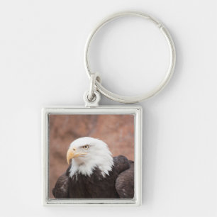 Örn - Keychain Fyrkantig Silverfärgad Nyckelring