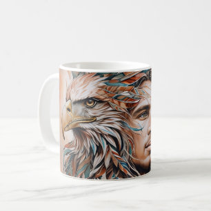 Örn - Man - Varg - akvarell konst 1 - Fan roligt Kaffemugg