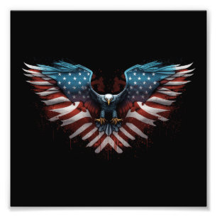 örn-med-amerikan-flagga-it fototryck