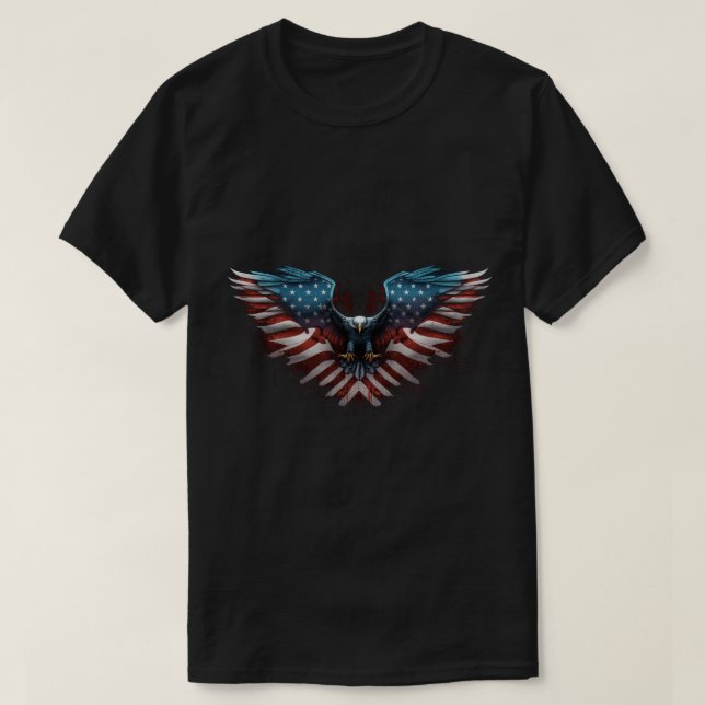 örn-med-amerikan-flagga-it t shirt (Design framsida)