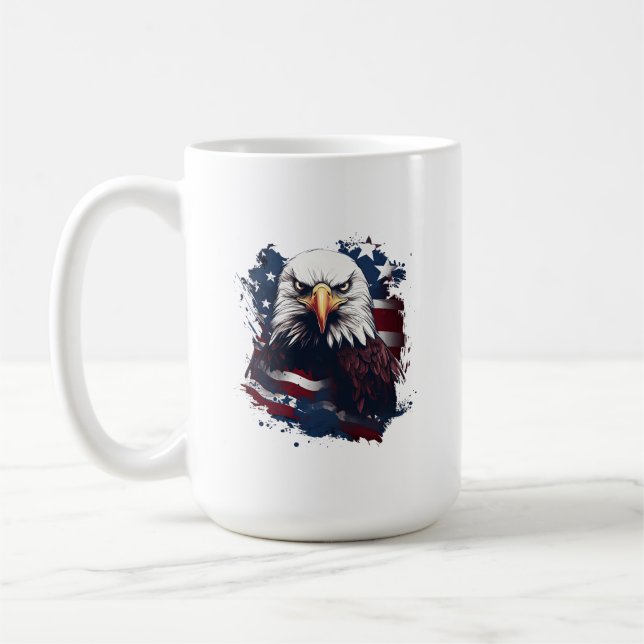 Örn med amerikansk flagga mugg (Vänster)