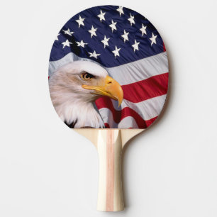 örn med amerikansk Flagga Pingisracket