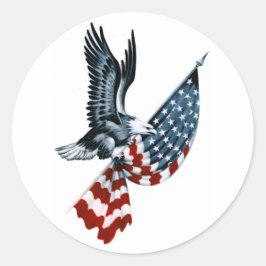 Örn med amerikansk Flagga Runt Klistermärke