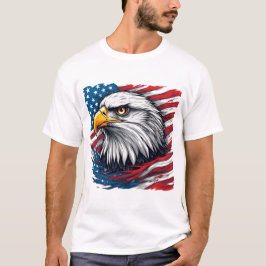 Örn med amerikansk flagga – USA Patriotisk konst T Shirt
