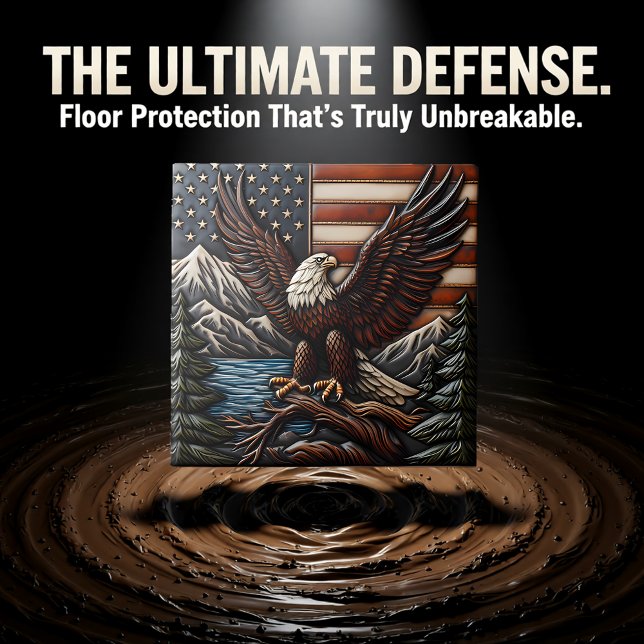 Örn med amerikanska Flagga och berg Kakelplatta (Skapare uppladdad)