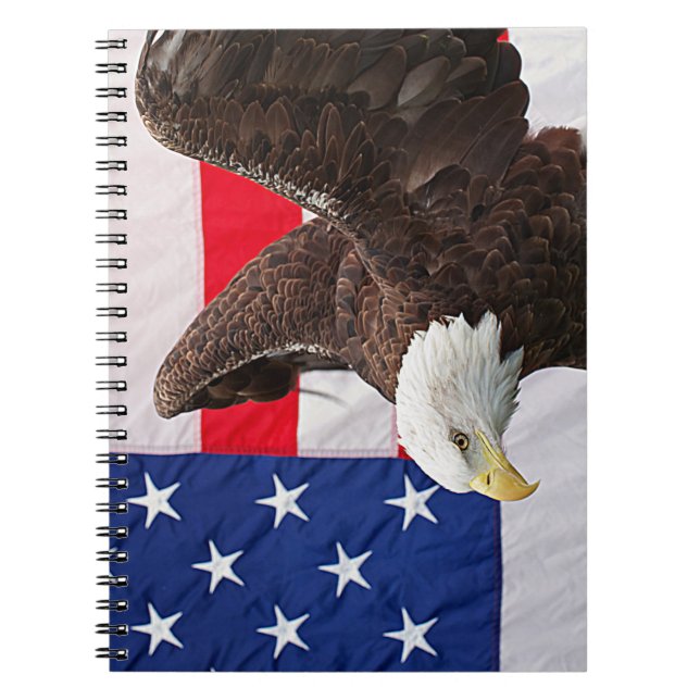Örn med den amerikanska Flagga Anteckningsbok (Framsidan)
