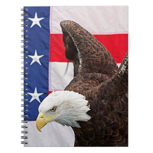 Örn med den amerikanska Flagga Anteckningsbok