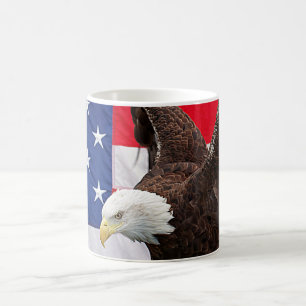 Örn med den amerikanska Flagga Kaffemugg