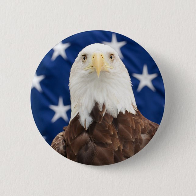 Örn med den amerikanska Flagga Knapp (Framsida)