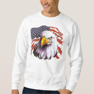Örn med en reva - USA flagga i bakgrund Sweatshirt