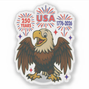 Örn med Fireworks- USA 250 Years 1776-2026 Klistermärken