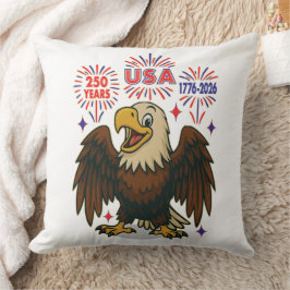 Örn med Fireworks- USA 250 Years 1776-2026 Kudde