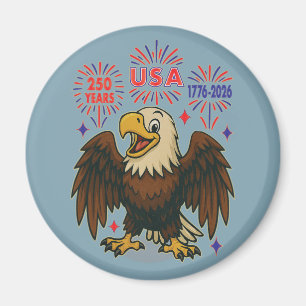Örn med Fireworks- USA 250 Years 1776-2026 Magnet