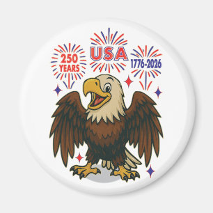 Örn med Fireworks- USA 250 Years 1776-2026 Magnet