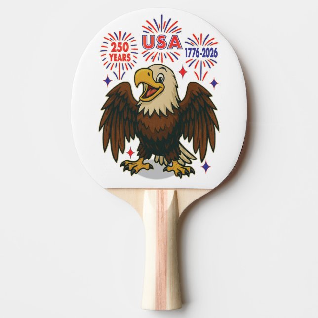Örn med Fireworks- USA 250 Years 1776-2026 Pingisracket (Framsidan)