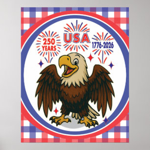 Örn med Fireworks- USA 250 Years 1776-2026 Poster