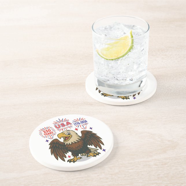 Örn med Fireworks- USA 250 Years 1776-2026 Underlägg (Sidan)