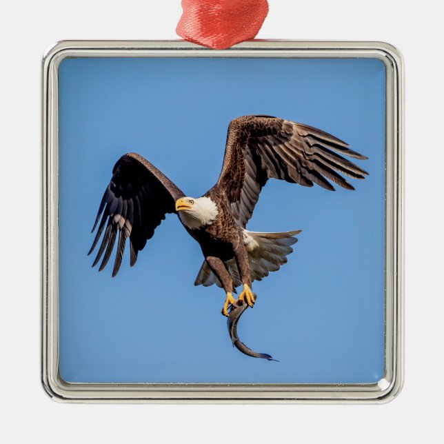 Örn med fisk julgransprydnad metall (Framsidan)