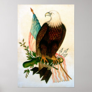 Örn med flagga poster