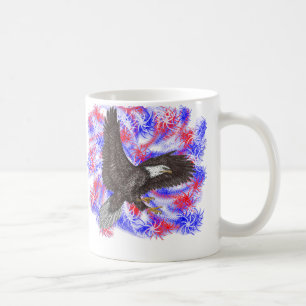 Örn med fyrverkerier kaffemugg