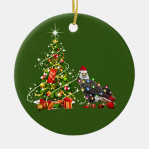 ÖRN med Hat Scaft jul Julgransprydnad Keramik