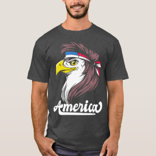 Örn med Mullet Funny America Fjärde J T Shirt
