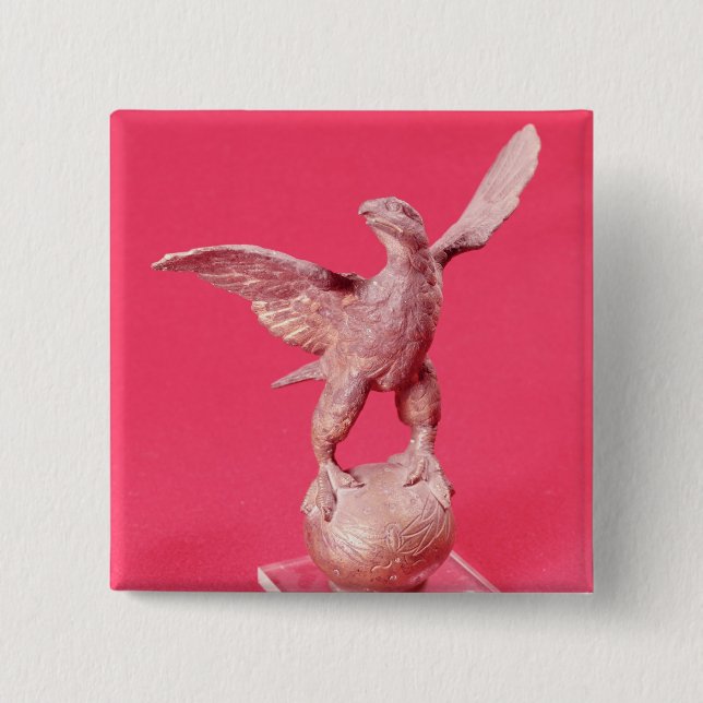 Örn med spridningvingar på en boll knapp (Framsida)