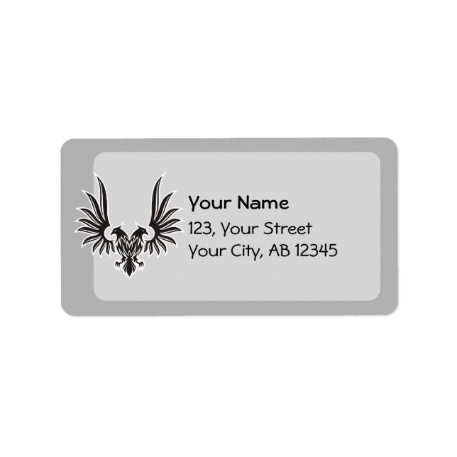 Örn med två huvuden adressetikett (Framsidan)