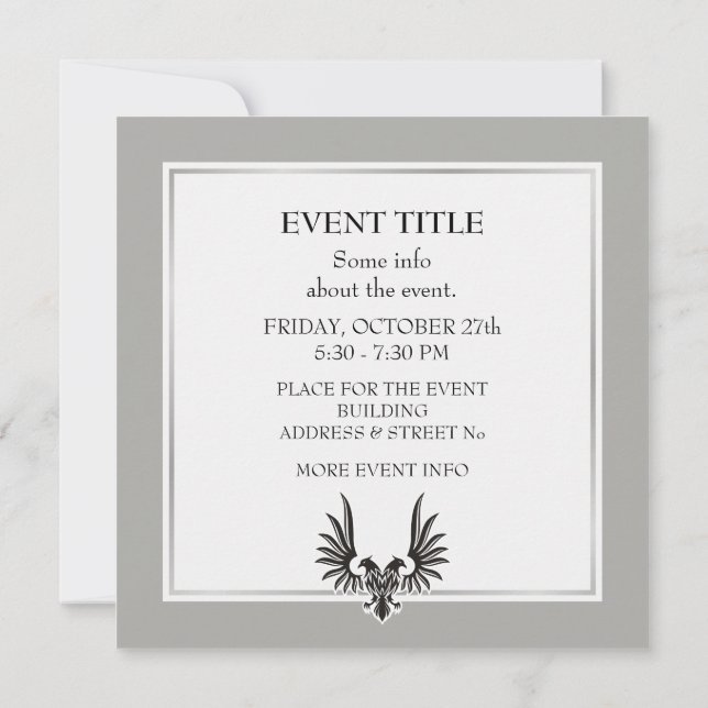 Örn med två huvuden inbjudningar (Baksida)