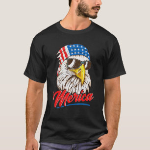 Örn Merica 80 s Mullet Eagle America USA 4:e T Shirt