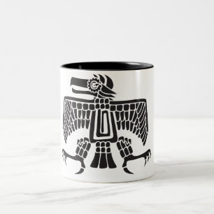 Örn mexicansk hieroglyph (Maya) Två-Tonad Mugg